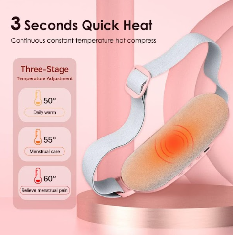 Tecnología de doble acción: calor terapéutico y vibración para alivio inmediato de cólicos y dolor lumbar