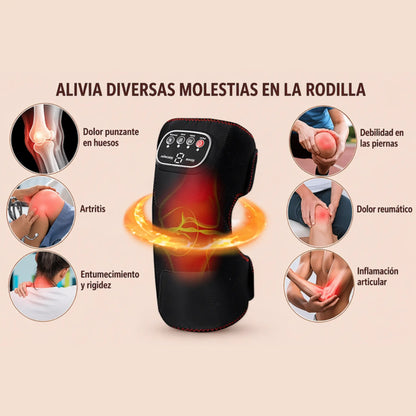 Rodillera Eléctrica Térmica y Masajeadora 6 en 1 – Alivio Inmediato del Dolor y Recuperación Muscular (Edición Inalámbrica)