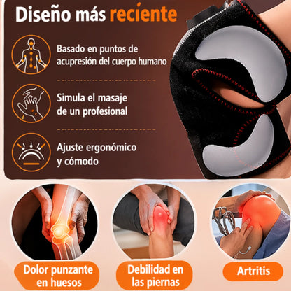 Rodillera Eléctrica Térmica y Masajeadora 6 en 1 – Alivio Inmediato del Dolor y Recuperación Muscular (Edición Inalámbrica)