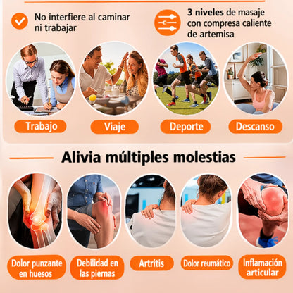 Rodillera Eléctrica Térmica y Masajeadora 6 en 1 – Alivio Inmediato del Dolor y Recuperación Muscular (Edición Inalámbrica)