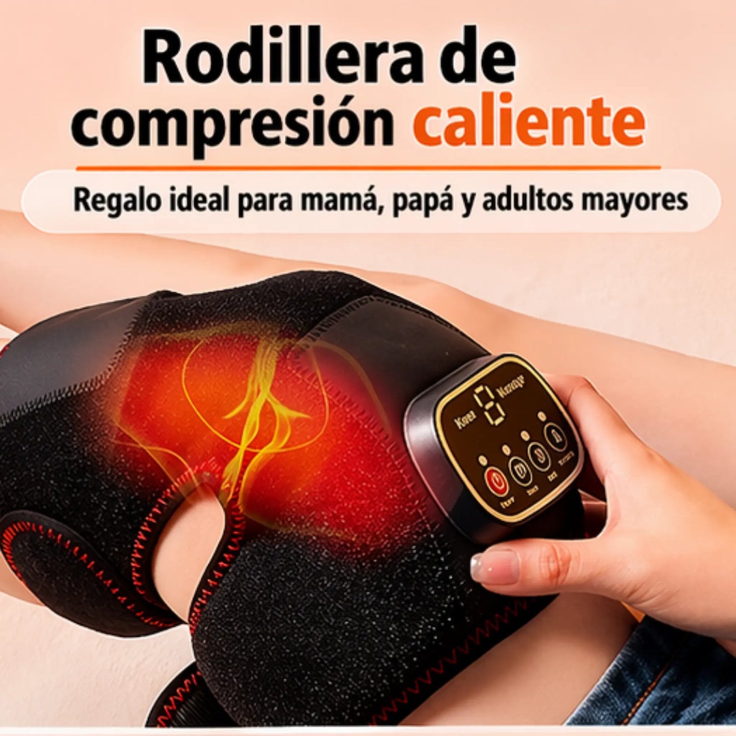 Rodillera Eléctrica Térmica y Masajeadora 6 en 1 – Alivio Inmediato del Dolor y Recuperación Muscular (Edición Inalámbrica)